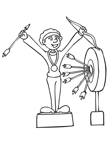 Archery Competition Winner Coloring Page